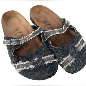 Birkenstock Blue Denim Mules Women’s Slides Mary Jane’s Sz 8 Birkis Papillio